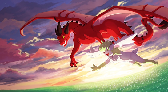 Sky and Deltaphor, by IcelectricSpyro