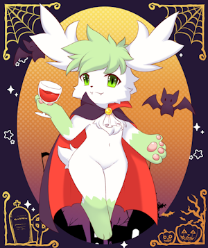 Sky as a Halloween vampire, YCH by Kryztar